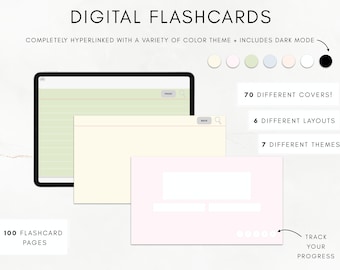 Digital Flashcards Goodnotes, Notability, Noteshelf, or Xodo | 100 Flashcards each set (4,220 in total)!