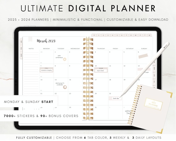 2023 2024 Ultimate Digital Planner Monthly, Weekly, and Daily