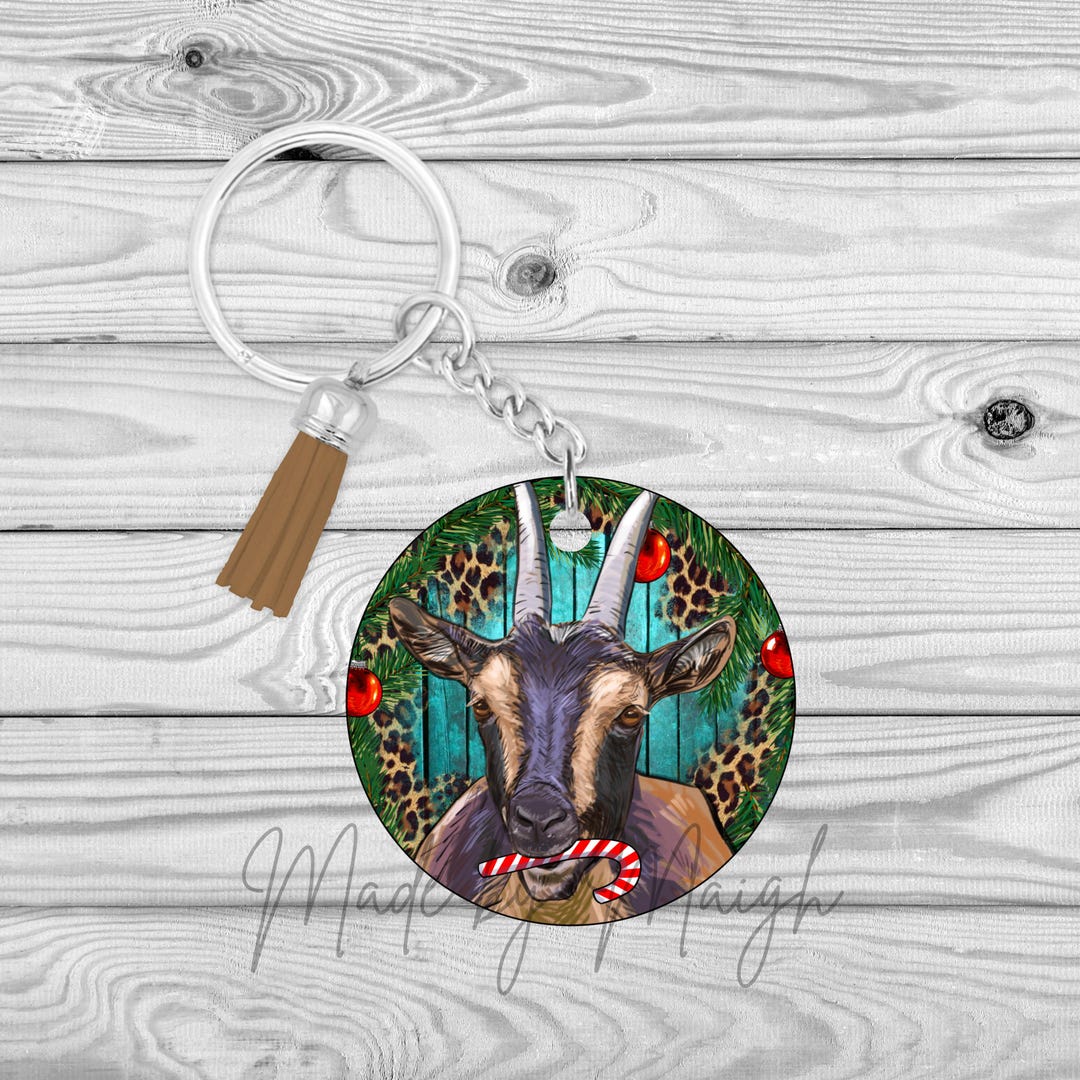Christmas Goat Keyfob/keychain - Etsy
