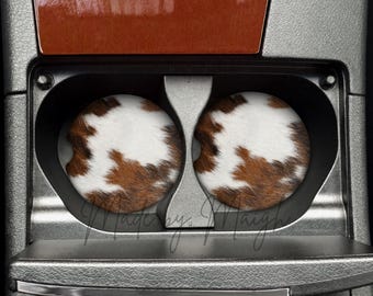 Cowhide Fur Car Coaster Set