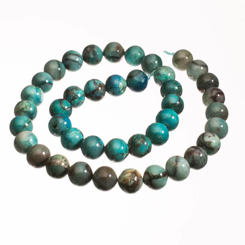 Chrysocolla & Quartz -10mm Rounds (Peru) CQ10