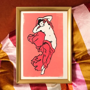 Figura Trans Original A4 Linogravura - Presente de Orgulho Queer LGBT Não Binário, Impressão Artística de Cirurgia de Topo