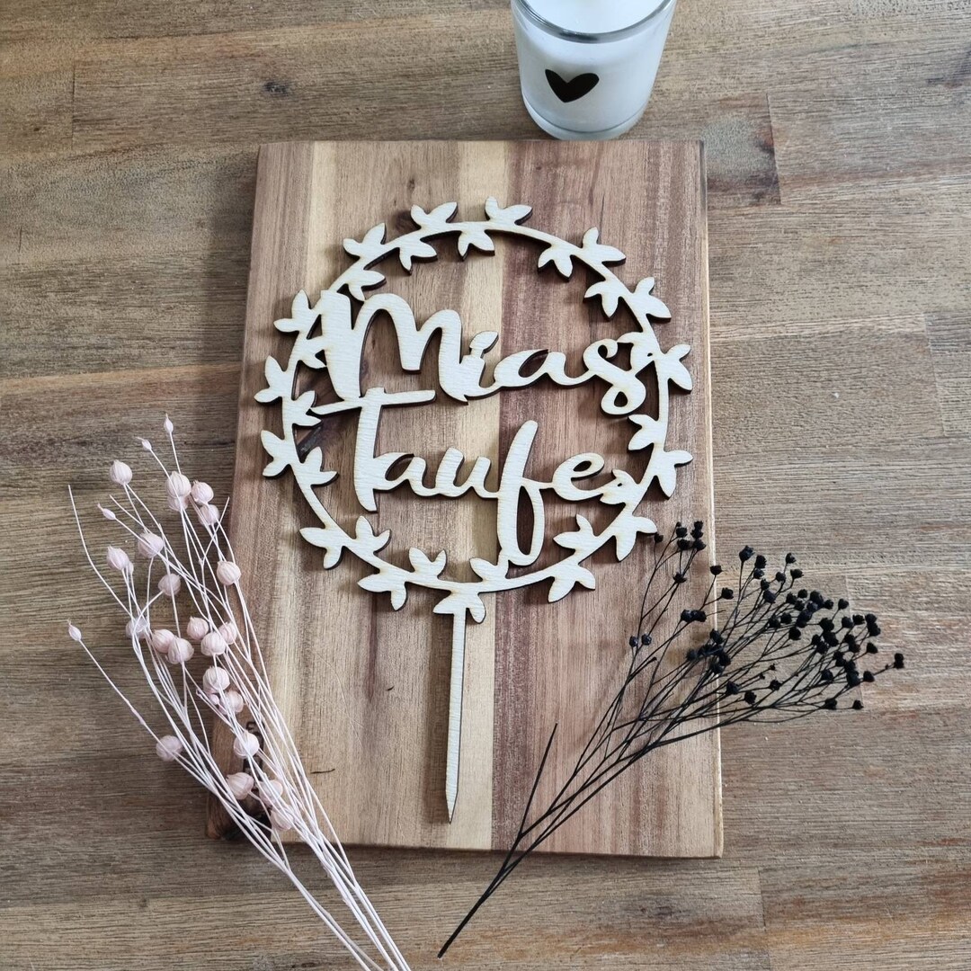 Taufe Cake Topper mit Namen und Datum / Kuchentopper / Torte Etsy.de