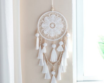 Dia 9.8 Length 27.5 Birthday Gift for Girls, AIXIANG 2Pack Extra Large Boho Dream Catcher White Gold Feather Dream Catcher Wall Decor Wedding Decoration