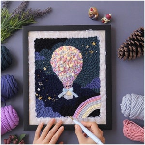 Square Punch Needle Kit, Erwachsene DIY Stickerei Starter Set