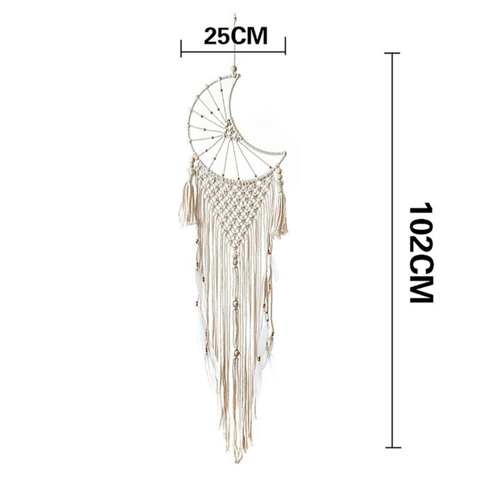 Handmade Moon Woven Wall Hanging Owl Macrame Feather Angels Etsy