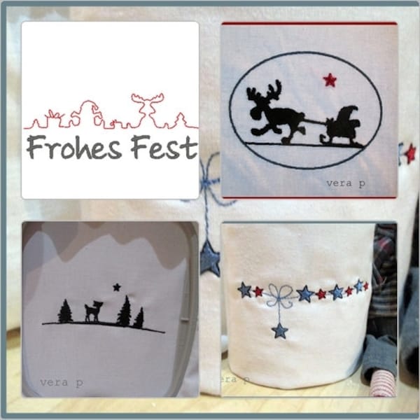 Weihnachten: Weihnachtssilhouetten Komplettset 10x10