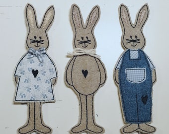 Easter: Bunny trio 13x18 NEW