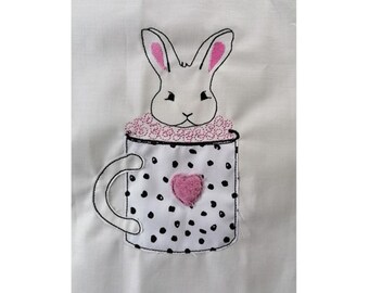 Easter bunny in a cup 13x18