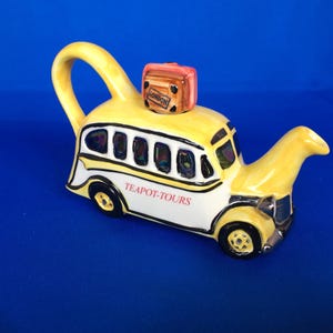TONY CARTER One Cup Teapot Collectible Novelty Bus Teapot Tours Tony Carter