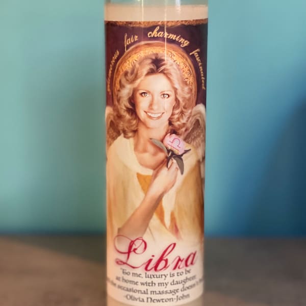 LIBRA: Olivia Newton-John Guardian Angel Prayer Candle