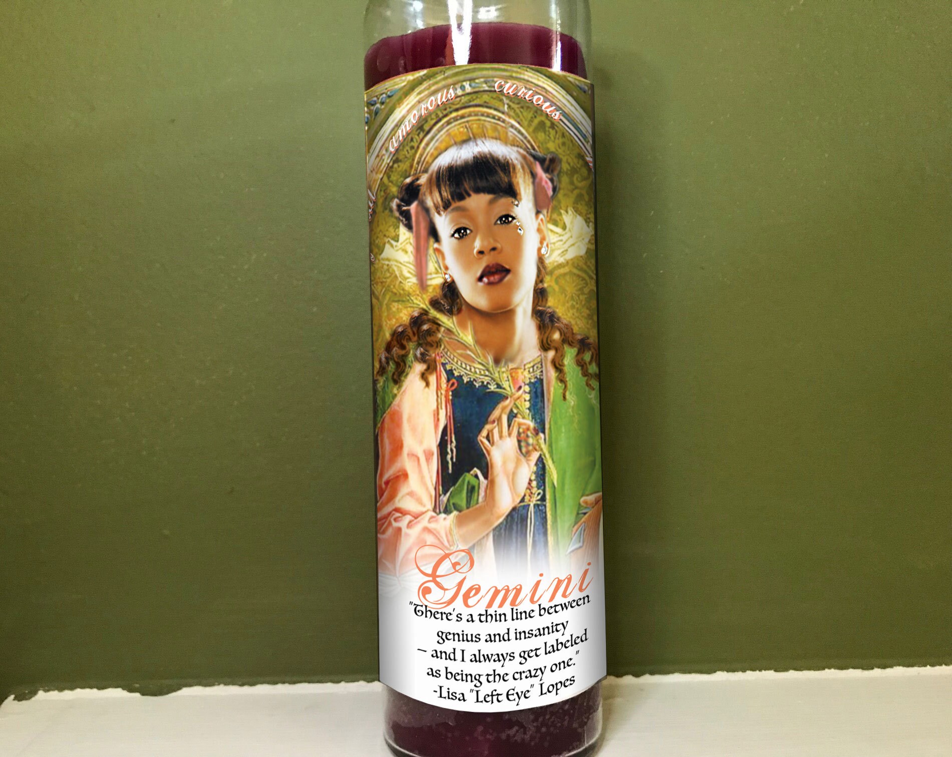 GEMINI Left Eye Guardian Angel Prayer Candle Etsy