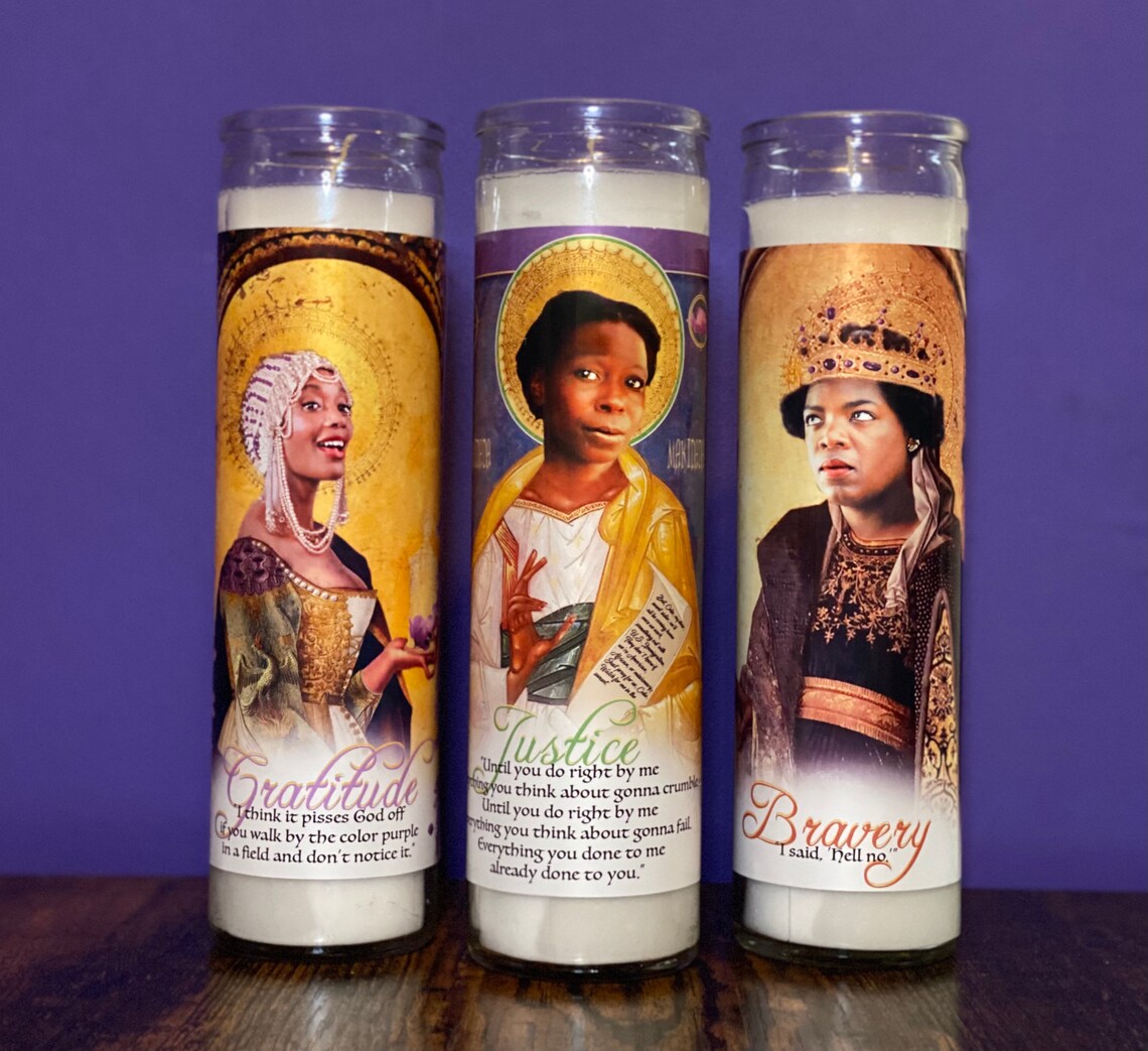 The Color Purple Prayer Candle Set of 3 Etsy