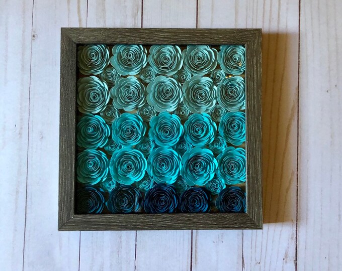Custom Paper Flower Shadow Box Flower Decor Flower Box Personalized