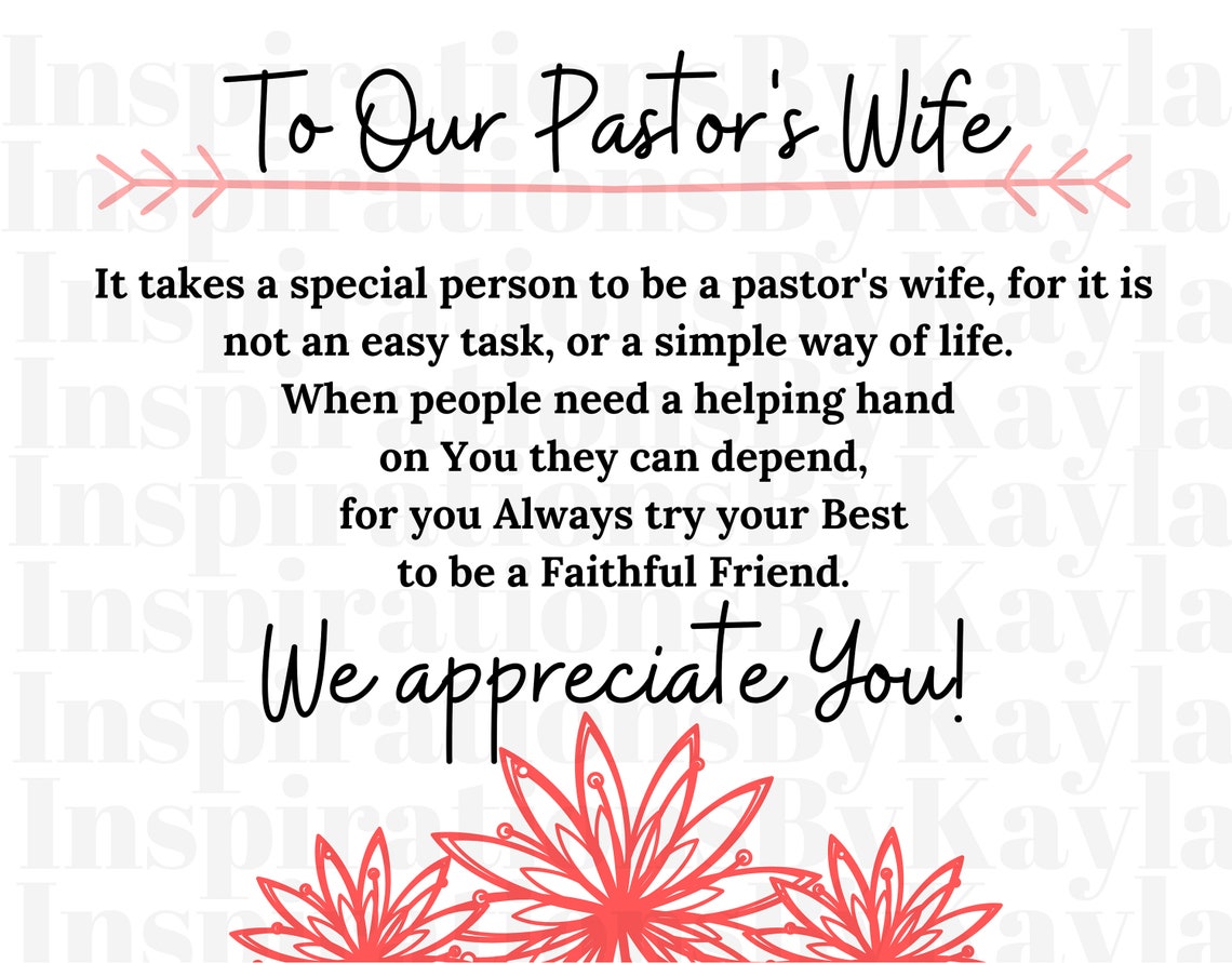 Pastor's Wife Appreciation Card Pastor Wife Appreciation | Etsy