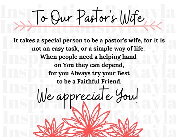 Female PASTOR Appreciation Card PRINTABLE CARD Instant Pastors 