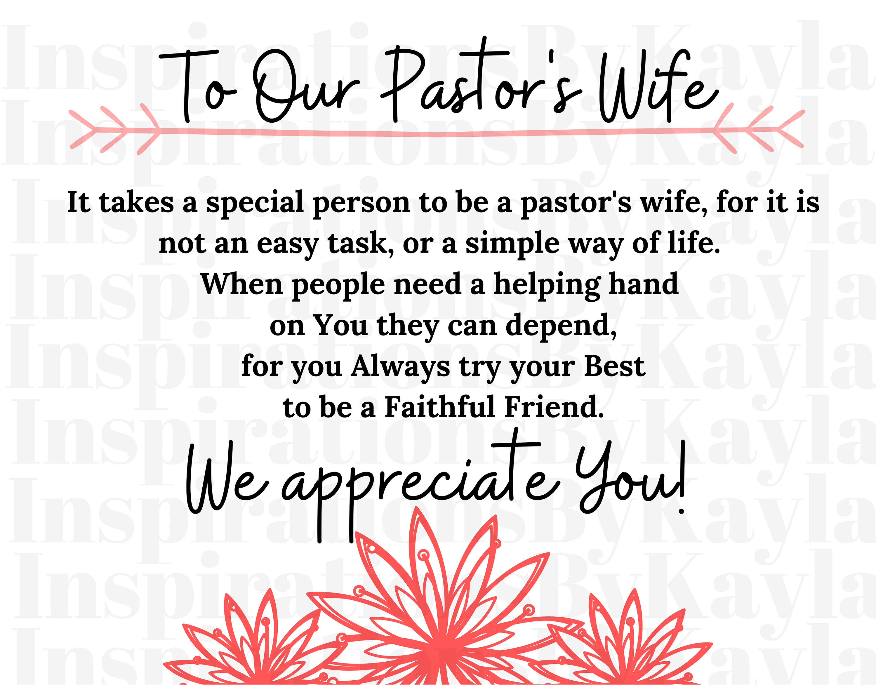Pastors Wife Appreciation Card Pastor Wife Appreciation image