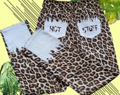 Hot Stuff Leopard Print Jeans with White Flames