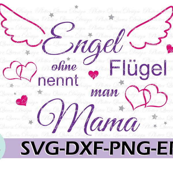 Plotter File "Angel Without Wings Called Mom" SVG / Dxf Pdf Silhouette | Svg Clipart