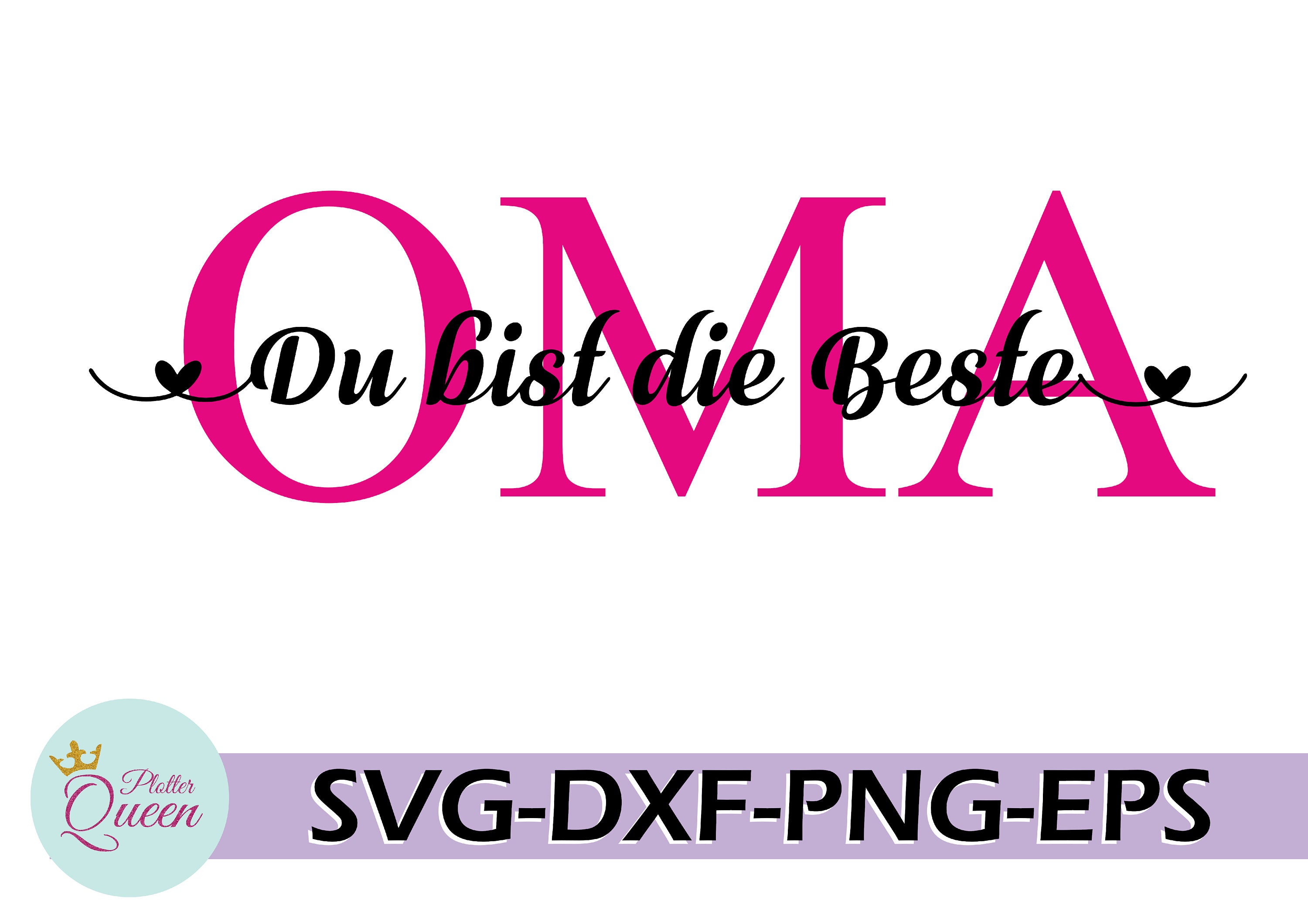 Plotterdatei Oma du bist die Beste SVG Etsy.de