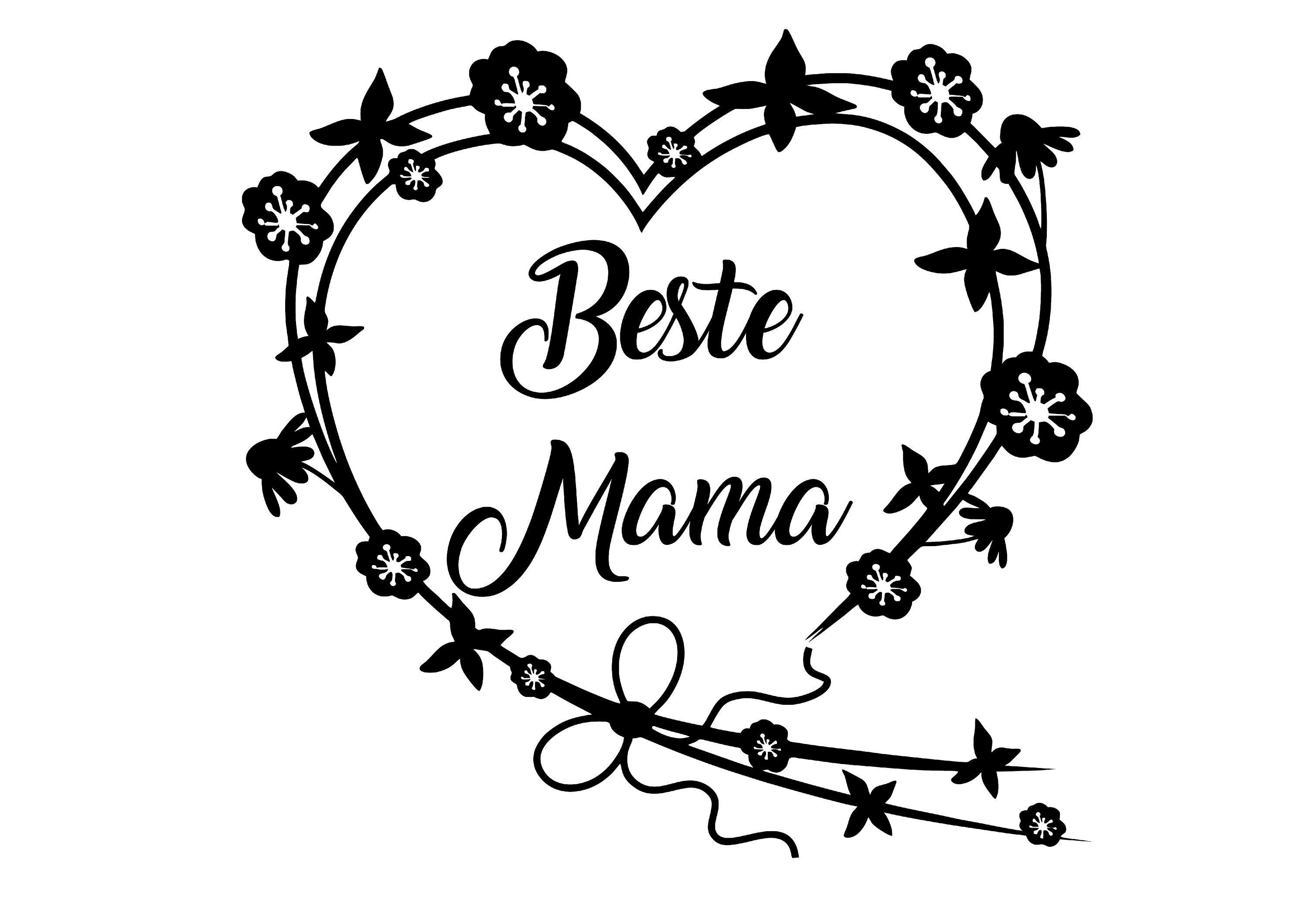 Plotterdatei Beste Mama im Herz SVG / Dxf Pdf Etsy