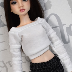 Shirt für schlanke MSD Doll, minifee,  Pulli, off shoulder top, cropped top