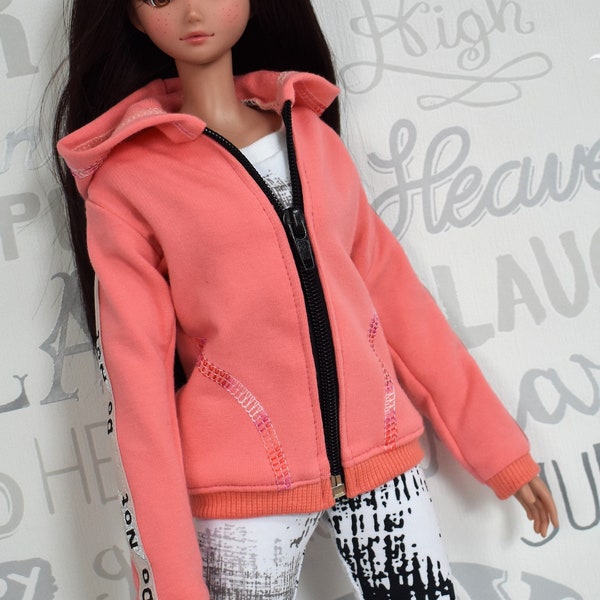 Zip Hoodie for Smart Doll, Dollfie Dream, Slim SD 1/3, Hooded Jacket,