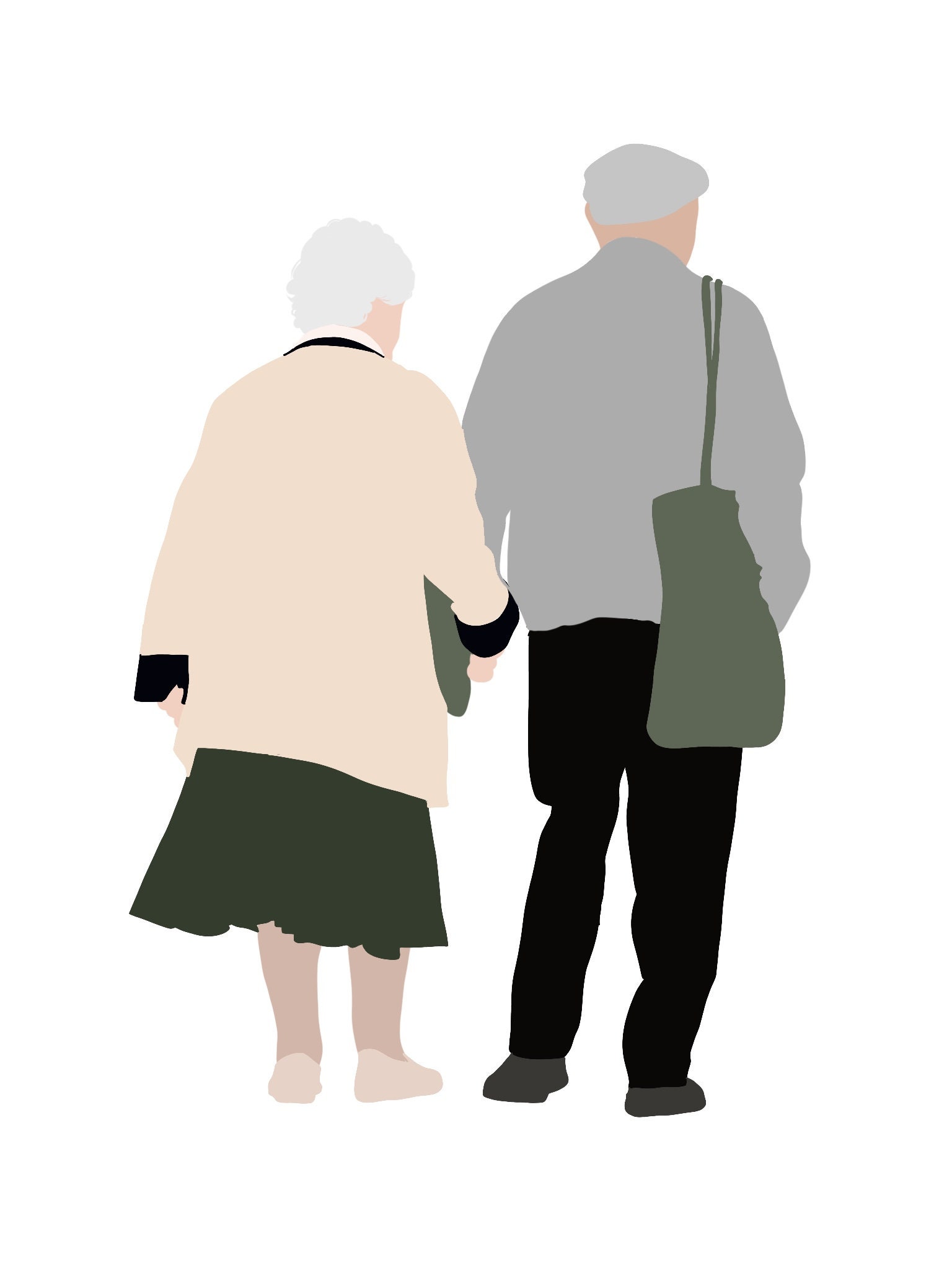 14 Personas mayores Paquete Vector Clipart PNG AI Ilustración de la