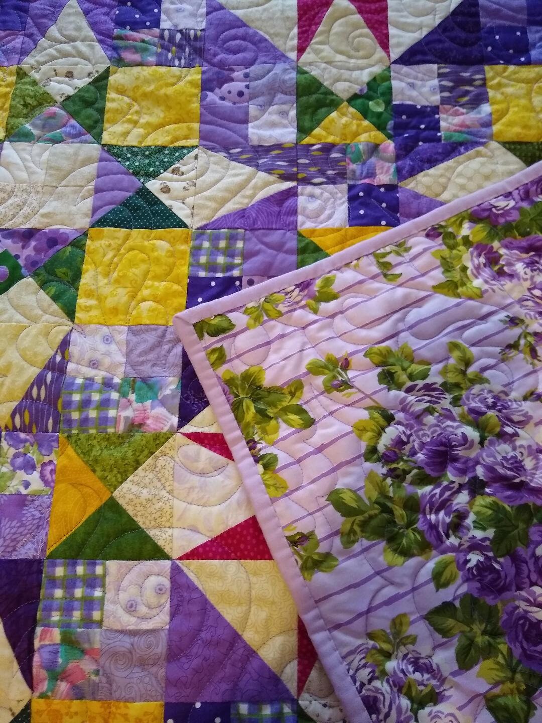 Homemade Pieced Quilt Bonnie Hunter Mystery Quilt Full XL 85.5 X 85.5