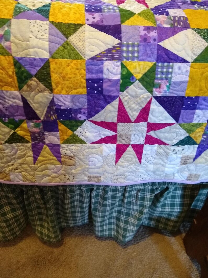 Homemade Pieced Quilt Bonnie Hunter Mystery Quilt Full XL 85.5 X 85.5