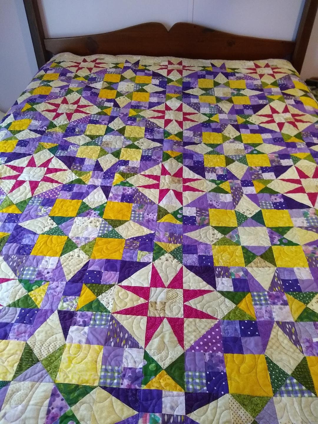 Homemade Pieced Quilt Bonnie Hunter Mystery Quilt Full XL 85.5 X 85.5 New Etsy