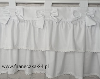 Vorhang Rüschen Schleifen Spitze Hosenträger Baumwolle weiß Spitze Boho Vorhang