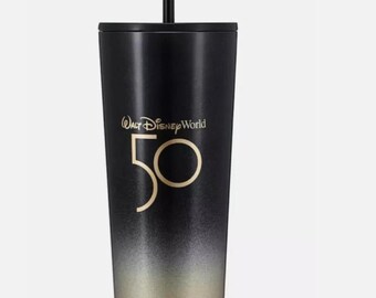 Walt Disney World 50th Anniversary 24 oz Tumbler Stainless Steel Black