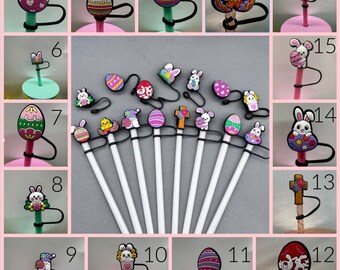 Easter Straw Topper: Bunny, Egg, Chick, Festive Straw Cover