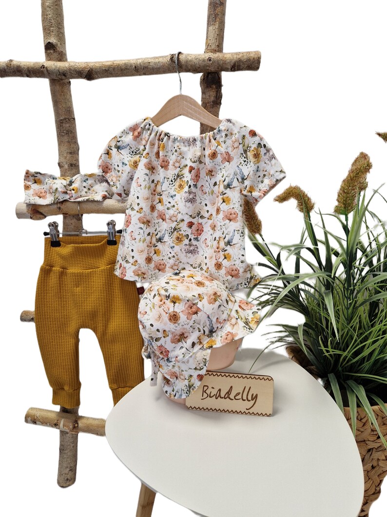 Sommerbrise Babyset aus Waffeljersey Bild 1