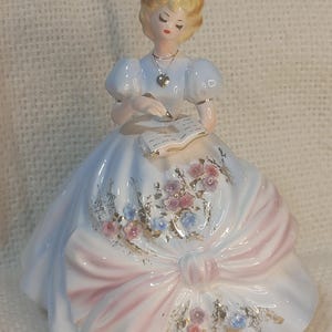 Josef originals vintage Girl in Blue Dress Date Book Pen