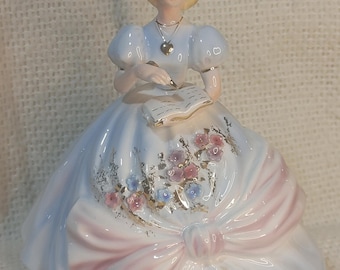 Josef originals vintage Girl in Blue Dress Date Book Pen