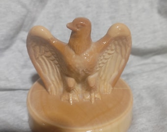 Fenton Art Glass Chocolate Slag Bicentennial Eagle Vintage Paperweight