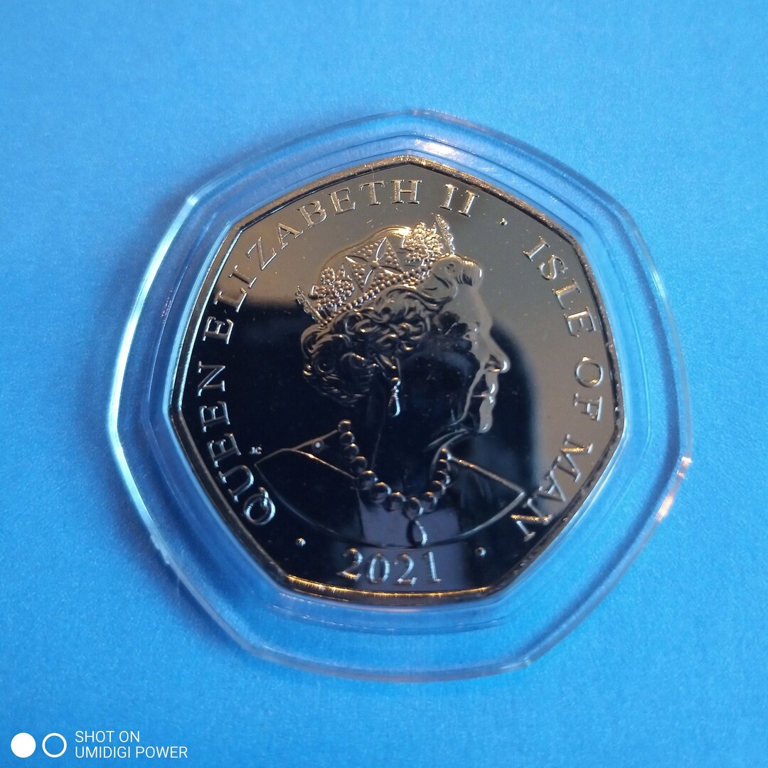 2021 Isle of Man. Alice in Wonderland march Hare BU 50p Fifty Pence ...