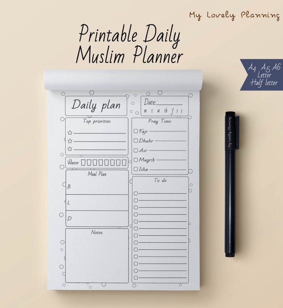 Printable daily muslim planner pdf Muslim planner PDF Etsy