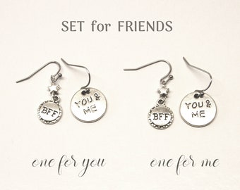 Earrings girl | Jewellery set for Best Friends, BFF, Best Friends Forever, Jewellery for kids, punched, stainless steel: hooks to choose from