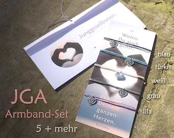 JGA Armbänder | SET: 5 + mehr, Silberherz