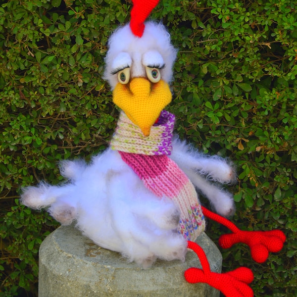 Crochet rooster toy Amigurumi chicken toy Chicken toy Crochet White Rooster Toy Knitted Animal Stuffed Interior Toy Easter Decor