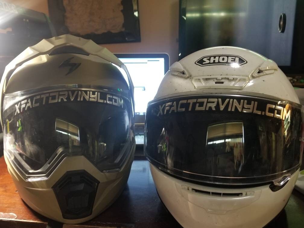 2x Personalised Name Motorbike Motorcycle Crash Helmet Stickers Custom Decals 