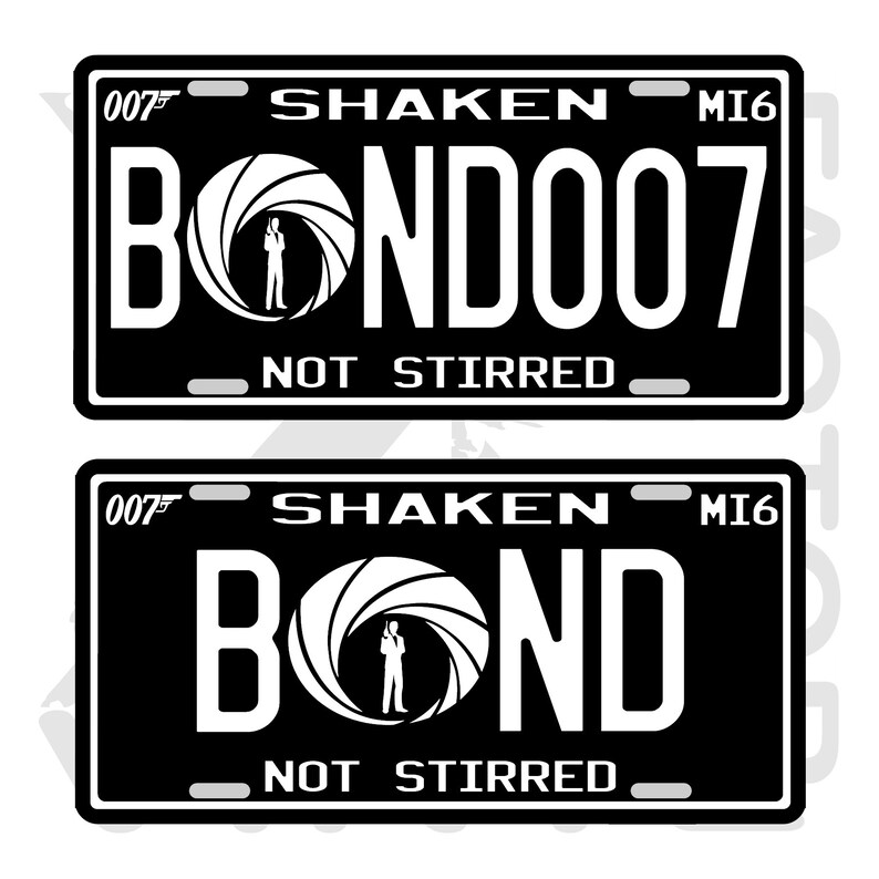 Bond James Bond 007 Metal License Plate and Vinyl. FREE Etsy