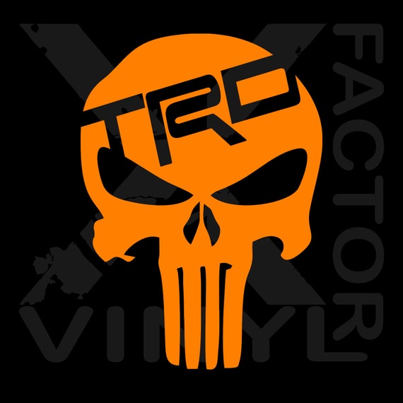 ToyotaTRD Punisher Skull Tundra Tacoma TRD dicut vinyl decal 3 SIZES 14 colors with free shipping.