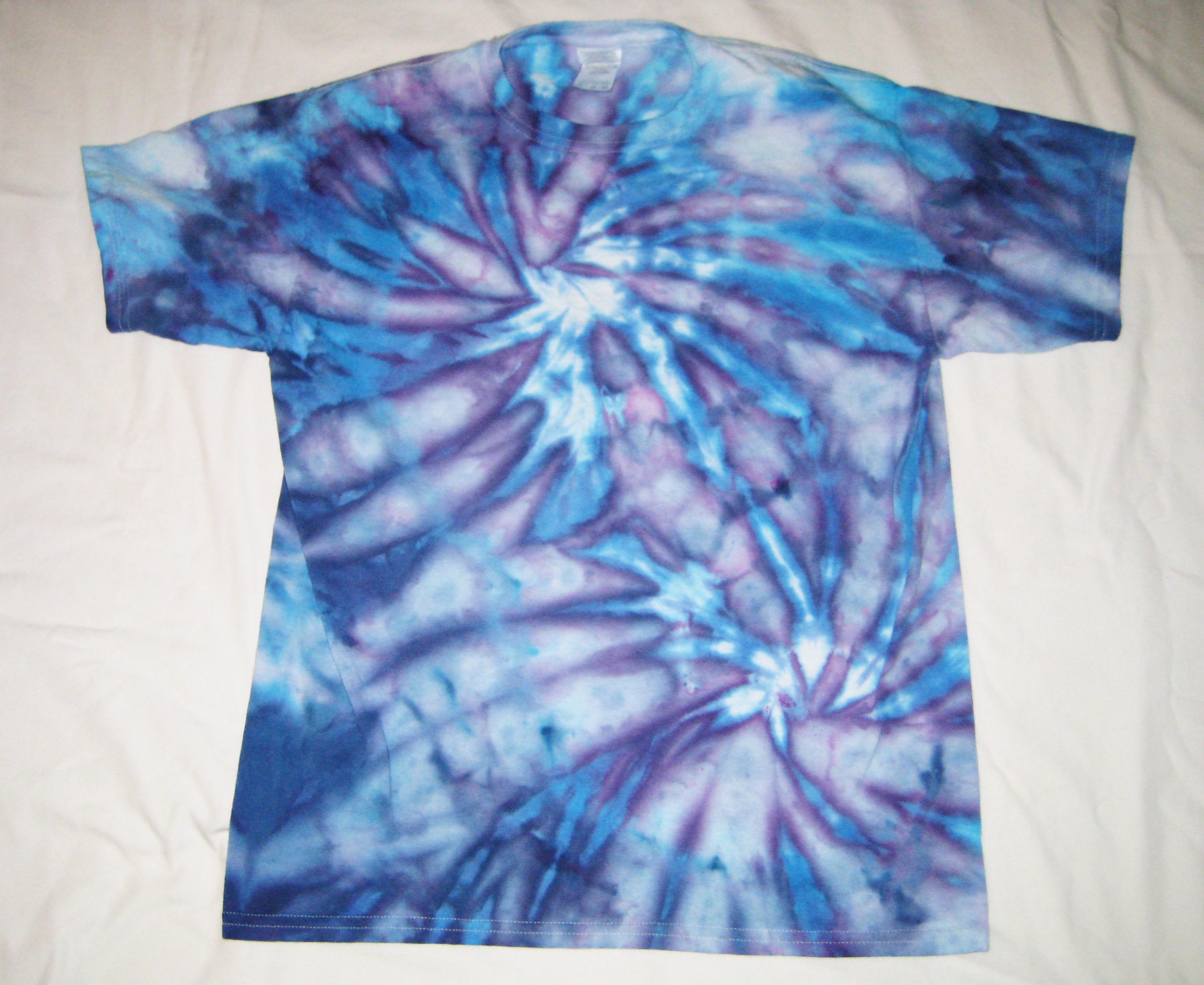 Tie Dyed Ice Dyed Children's T-shirt Size XL Double Spiral Design - Etsy