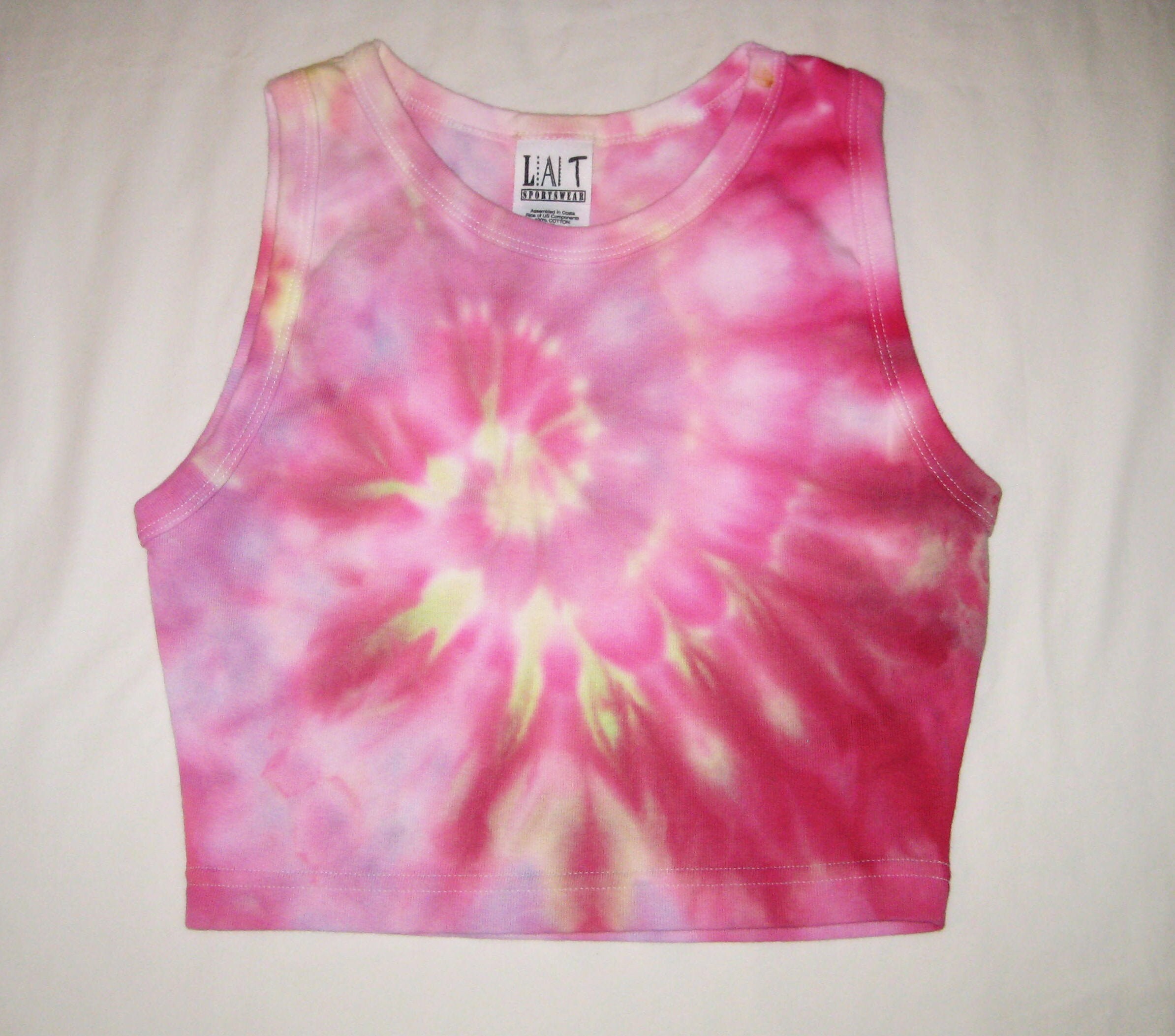 Juniors Tie Dye Ice Dyed Crop Top Tank 