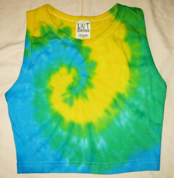 yellow and blue crop top
