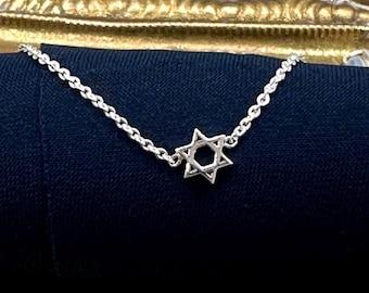 14K Gold Star of David Necklace. Tiny Jewish Star, Religious Necklace, Layering, Jewish Faith, Hanukkah, Judaism Gift, Bat Mitzvah Gifts